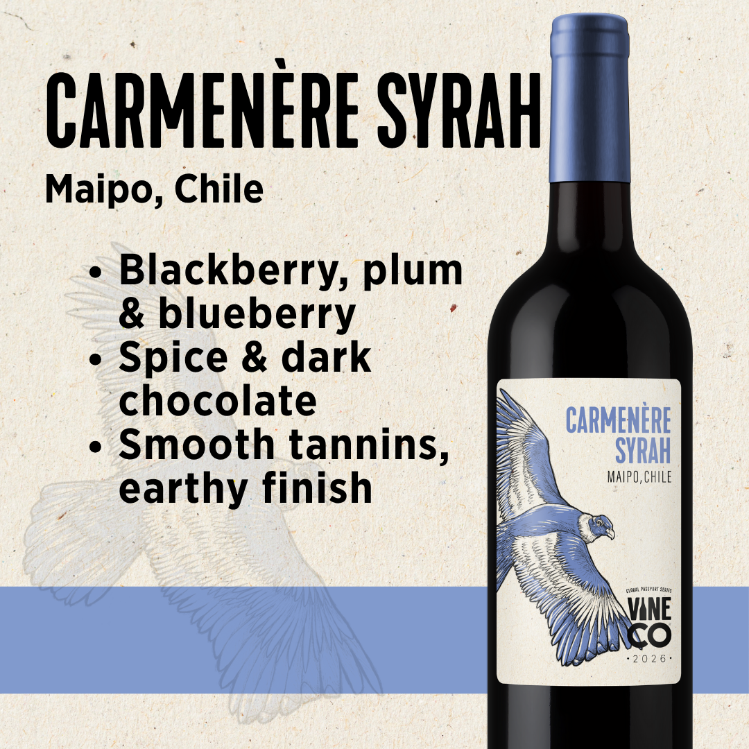 VineCo Global Passport Series - 2026 - Carmenère Syrah "Tinto Fuego" - Maipo, Chile (February 2026) - Urbandealss