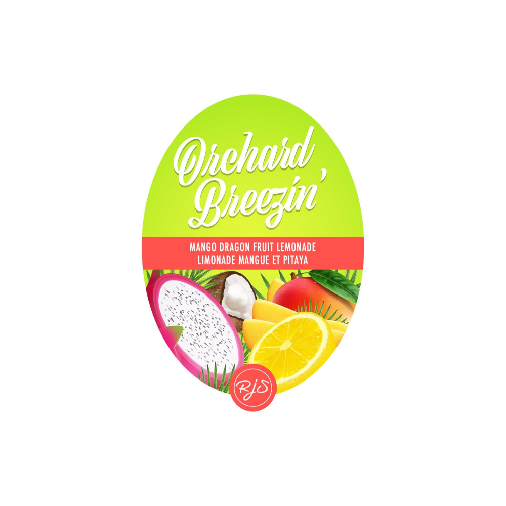 Labels - Mango Dragon Fruit Lemonade - Orchard Breezin' - HJL - Urbandealss