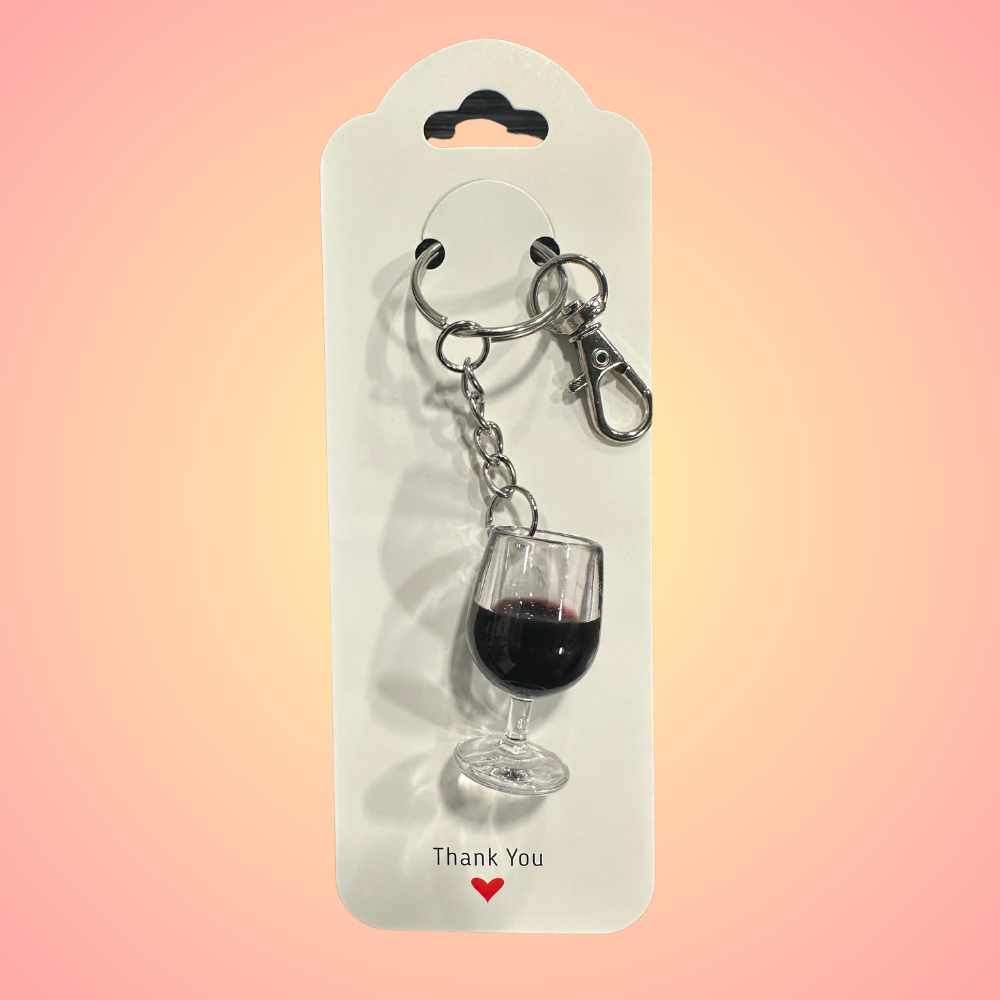 Wine Glass Keychain & Ring - Urbandealss